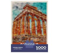 Rompecabezas De 1000 Piezas para Adolescentes Travel Art Athens Greece Rompecabezas para Adultos Juegos Relajantes Vacaciones En Casa Matar El Tiempo 38x26cm/1000pcs