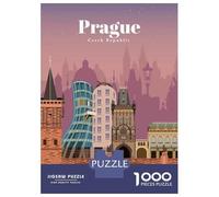 Rompecabezas De 1000 Piezas para Adolescentes Travel to Prague Rompecabezas para Adultos Juego Familiar Desafío Difícil 70x50cm/1000pcs