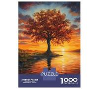 Rompecabezas De 1000 Piezas para Adolescentes Tree by Sunset at Autumn Rompecabezas para Adultos Juegos De Relajación Ensamblaje De Patrones Diversión En Casa Actividades, 52x38cm/1000pcs