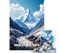 Rompecabezas de 1000 Piezas para Adolescentes Trekking al Campamento Base del Everest en Nepal Juego Educativo Juguetes didácticos Obra de Arte Regalo Corte de precisión (tamaño 38x26cm)