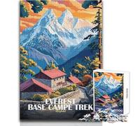 Rompecabezas de 1000 Piezas para Adolescentes, Trekking al Campamento Base del Everest, Nepal, Arte, Hermoso diseño, Juego, desafío difícil, Regalo para cumpleaños, tamaño 50x75cm