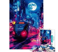 Rompecabezas de 1000 Piezas para Adolescentes Tren de Ciudad neón Actividades Divertidas para Hacer en casa Juegos educativos y entretenidos Aptos para Mayores de 14 años (38x26cm)