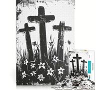 Rompecabezas de 1000 Piezas para Adolescentes Tres Cruces Juego Educativo Regalo de cumpleaños cumpleaños y Navidad 38x26cm