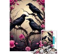 Rompecabezas de 1000 Piezas para Adolescentes Tres Cuervos en un rosal Rompecabezas para Adolescentes Juego Familiar decoración de Pared difícil y desafiante (tamaño 38x26cm)