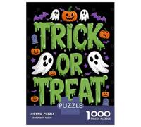 Rompecabezas De 1000 Piezas para Adolescentes Trick Or Treat Halloween Graphic Rompecabezas para Adolescentes Juguetes Antiestrés Regalos para Mujeres Regalos para Reducir El Estrés 70x50cm/1000pcs