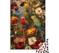Rompecabezas De 1000 Piezas para Adolescentes Tropical Birds & Flowers Rompecabezas para Adolescentes Juegos Relajantes Decoración Juego Desafiante Regalos 38x26cm/1000pcs