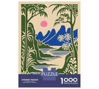 Rompecabezas De 1000 Piezas para Adolescentes Tropical Landscape with Pink Sun Rompecabezas para Adolescentes Juegos Relajantes Decoración Perfecta Regalos De Cumpleaños Y Únicos 70x50cm/1000pcs