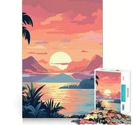 Rompecabezas de 1000 Piezas para Adolescentes Tropical Lofi Escape Sharp Cut Craft Cognitive Fun Play Idle Time Game Christmas Home Art (38x52cm)