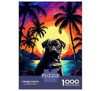 Rompecabezas De 1000 Piezas para Adolescentes Tropical Pug Pixel Art Rompecabezas para Adultos Juegos Familiares Difícil Difícil Cumpleaños Y Navidad 70x50cm/1000pcs