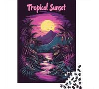 Rompecabezas De 1000 Piezas para Adolescentes Tropical Sunset Poster-5 Rompecabezas para Adultos Juegos Divertidos Decoración Ayuda A Ejercitar El Cerebro 70x50cm/1000pcs
