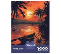 Rompecabezas De 1000 Piezas para Adolescentes Tropical Sunset Scene Rompecabezas para Adultos Juego Práctico Mejora La Memoria Regalo De Cumpleaños, Regalos, 38x26cm/1000pcs