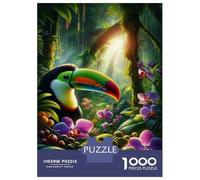 Rompecabezas De 1000 Piezas para Adolescentes Tropical Toucan in Amazon Rainforest Rompecabezas Juegos Relajantes Análisis Y Lógica Juego Desafiante Regalos 52x38cm/1000pcs