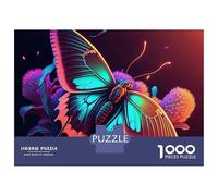 Rompecabezas De 1000 Piezas para Adolescentes Tropics Butterfly Neon Rompecabezas para Adultos Decoración De Pared De Juguete Mejora La Memoria Regalos Y Cumpleaños Únicos 70x50cm/1000pcs