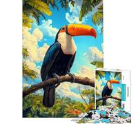 Rompecabezas de 1000 Piezas para Adolescentes Tucán en el paraíso Rompecabezas para Adultos Alivia el estrés Interacción Entre Padres e Hijos Regalo de cumpleaños 38x26cm