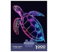 Rompecabezas De 1000 Piezas para Adolescentes Turtle Neon Animal Rompecabezas para Adultos Juguetes De Bricolaje Difícil Difícil Diversión En El Hogar Actividades, 70x50cm/1000pcs