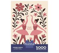 Rompecabezas De 1000 Piezas para Adolescentes Two Ballerinas with Floral Accents Rompecabezas Juegos Divertidos Regalos para Mujeres Cumpleaños Y Navidad 52x38cm/1000pcs