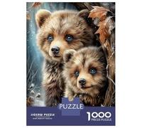 Rompecabezas De 1000 Piezas para Adolescentes Two Cute Bear Cubs in Winter Rompecabezas para Adultos Juegos De Relajación Desafío Difícil Desafío Educativo 70x50cm/1000pcs