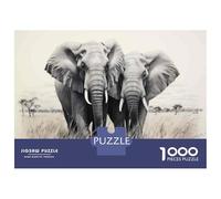 Rompecabezas De 1000 Piezas para Adolescentes Two Elephants in Grassland Rompecabezas para Adultos Juego Familiar Pero Divertido Y Humorístico Desafío Educativo 38x26cm/1000pcs