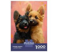 Rompecabezas De 1000 Piezas para Adolescentes Two German Shepherd Puppies Rompecabezas para Adultos Juegos Familiares Regalos para Mujeres Cumpleaños 38x26cm/1000pcs