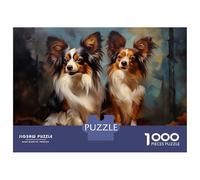 Rompecabezas De 1000 Piezas para Adolescentes Two Papillon Dogs Portrait Rompecabezas para Adultos Juego Práctico Ensamblaje De Patrones Regalos para Reducir El Estrés 70x50cm/1000pcs