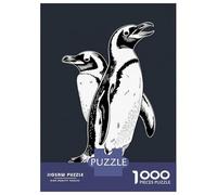 Rompecabezas De 1000 Piezas para Adolescentes Two Penguins Illustration Rompecabezas para Adultos Juego De Ingenio Juego De Corte De Precisión Regalos Desafiantes 52x38cm/1000pcs