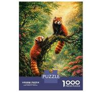 Rompecabezas De 1000 Piezas para Adolescentes Two Red Pandas in A Lush Forest Rompecabezas para Adultos Juguetes Antiestrés Desafío Difícil Desafiante De Completar 52x38cm/1000pcs