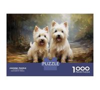 Rompecabezas De 1000 Piezas para Adolescentes Two Westies Rompecabezas para Adultos Juego De Ingenio Análisis Y Lógica Actividades Divertidas En Casa, 38x26cm/1000pcs