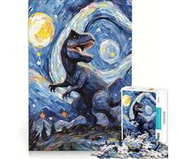Rompecabezas de 1000 Piezas para Adolescentes Tyrannosaurus Rex Night Juegos relajantes Actividades Divertidas en casa Gran Regalo para los Amantes de los Videojuegos 38x52cm