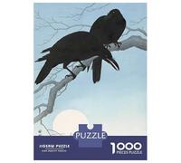 Rompecabezas De 1000 Piezas para Adolescentes Ukiyo E Two Crows Rompecabezas para Adultos Juego De Ingenio Ensamblaje De Patrones Desafiante De Completar 52x38cm/1000pcs