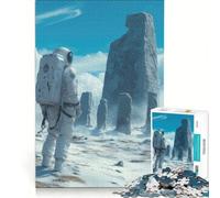 Rompecabezas de 1000 Piezas para Adolescentes: Un Astronauta Solitario descubre un Antiguo Stonehenge en una misteriosa e inexplorada P, decoración de Pared de Juguete, para diversión Familiar