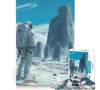 Rompecabezas de 1000 Piezas para Adolescentes: Un Astronauta Solitario descubre un Antiguo Stonehenge en una misteriosa e inexplorada Ruta Juego de ingenio, decoración, Cada Pieza es única