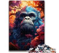 Rompecabezas de 1000 Piezas para Adolescentes Un Gorila Entre Las Flores Juegos educativos Decoración del hogar Colección de Artistas, Bellas Artes 26x38cm