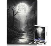 Rompecabezas de 1000 Piezas para Adolescentes, un Misterioso Bosque Iluminado por la Luna, Juegos educativos, Pero Divertido y Divertido Regalo para cumpleaños, tamaño 38x26cm