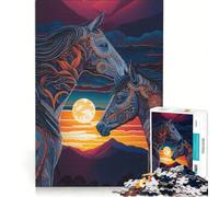 Rompecabezas de 1000 Piezas para Adolescentes: Un par de Caballos Juego práctico, desafío difícil cumpleaños y Ocasiones Especiales 38x52cm