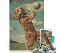 Rompecabezas de 1000 Piezas para Adolescentes: Un Perro Jugando al Golf Juego práctico para Pasar el Tiempo en casa cumpleaños y Navidad 38x26cm