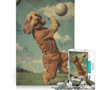 Rompecabezas de 1000 Piezas para Adolescentes: Un Perro Jugando al Golf Un Juego práctico, Divertido y con Humor Regalo Ideal para Amigos y Familiares 38x52cm