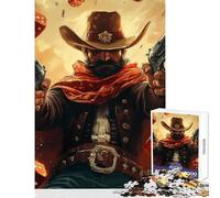 Rompecabezas de 1000 Piezas para Adolescentes un Pistolero del Oeste con Poncho Juguetes antiestrés Regalos para Mujeres y Hombres Juego Imposible Interesante para Reducir el estrés tamaño 38x26cm