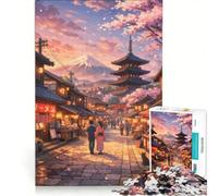 Rompecabezas de 1000 Piezas para Adolescentes: Un Pueblo japonés, Juego de ingenio, decoración, Cada Pieza es única 50x75cm