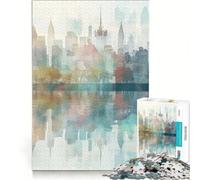 Rompecabezas de 1000 Piezas para Adolescentes: Un Reflejo de la Ciudad de Nueva York, Juegos educativos, Carrera de Velocidad Manual, colección de Artistas, Bellas Artes 38x26cm