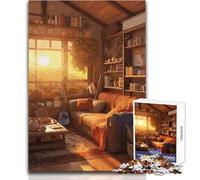 Rompecabezas de 1000 Piezas para Adolescentes, un rincón Acogedor para los Amantes de la Lectura, un pasatiempo Tranquilo y satisfactorio, Juguete de Corte de precisión Entrelazado, 50x75cm