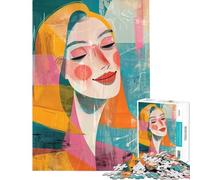 Rompecabezas de 1000 Piezas para Adolescentes Una Mujer Rubia Feliz Rompecabezas para Adultos Juegos Familiares Decoración Actividades Divertidas en casa (Tamaño 50x75cm)
