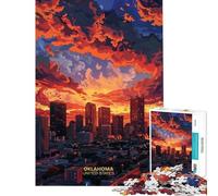Rompecabezas de 1000 Piezas para Adolescentes Una Noche en Oklahoma City Rompecabezas para Adultos Juegos Familiares Vacaciones en casa Matar el Tiempo Juego desafiante Regalos (Tamaño 38x26cm)