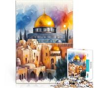 Rompecabezas de 1000 Piezas para Adolescentes Una Pintura de Jerusalén Juego de ingenio Cada Pieza es única: un desafiante y Divertido Juego Familiar 52x38cm