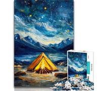Rompecabezas de 1000 Piezas para Adolescentes: una Tienda de campaña bajo el Cielo Nocturno Ayuda a ejercitar el Cerebro Juguetes adictivos para Cultivar la Paciencia Un Gran Regalo 75x50cm