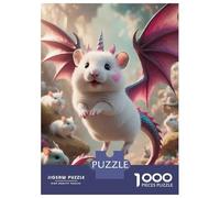 Rompecabezas De 1000 Piezas para Adolescentes Unicorn White Mouse Dragon Hybrid Rompecabezas para Adultos Juegos De Relajación Desafío Difícil Desafío Educativo 70x50cm/1000pcs