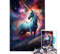 Rompecabezas de 1000 Piezas para Adolescentes Unicornio Espacial difícil y desafiante Decoración Juegos educativos para Mayores de 14 años 50x75cm