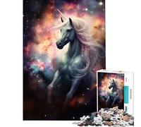 Rompecabezas de 1000 piezas para adolescentes Unicornio espacial en nebulosa desafío de inteligencia cerebral juguetes adictivos juegos relajantes para la diversión familiar regalo artístico (38x26cm)