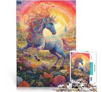 Rompecabezas de 1000 Piezas para Adolescentes Unicornio mágico Desafío difícil para aliviar el estrés Decoración del hogar 38x26cm