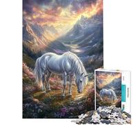 Rompecabezas de 1000 Piezas para Adolescentes Unicornio mítico en Flor Rompecabezas para Adolescentes Que Mejora la Memoria Lista de Deseos con Papá Noel Gran Regalo para los Amantes de los