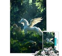 Rompecabezas de 1000 Piezas para Adolescentes Unicornio y dragón en el Bosque Divertido Juego desafiante Regalo Ideal para cumpleaños y para Toda la Familia (tamaño 75x50cm)